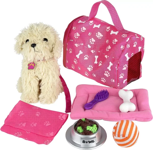 Toy Puppy for Kids, 9 Piece Play Dog Set, Dog Toy for Girls 3-6 Years Old, Inclu - Image 5