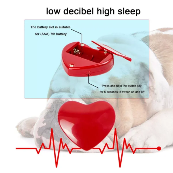 Low Decibel Heartbeat Puppy Training Toys Snuggle Anxiety Relieves Sleeping Dog - Image 4