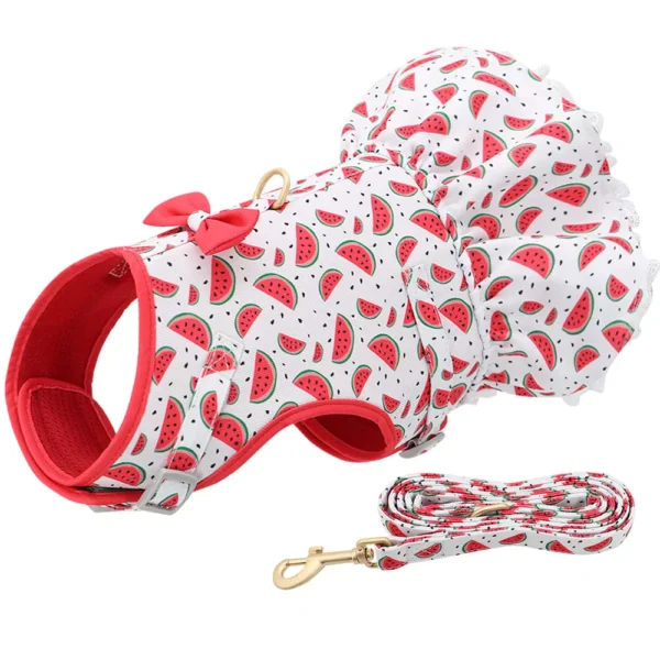 Fancy Dog Harness Dress with Leash Set Summer Puppy Girl Skirt Cat Apparel XS-L - Image 19