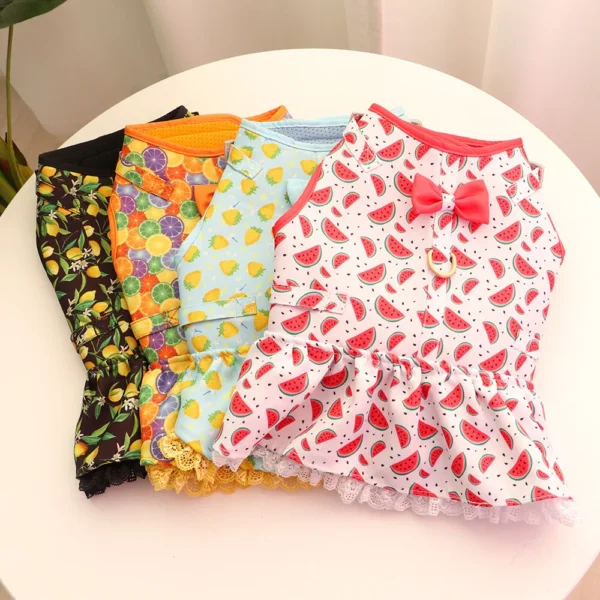 Fancy Dog Harness Dress with Leash Set Summer Puppy Girl Skirt Cat Apparel XS-L - Image 15