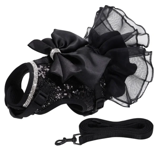 Fancy Dog Harness Dress with Leash Set Summer Puppy Girl Skirt Cat Apparel XS-L - Image 12
