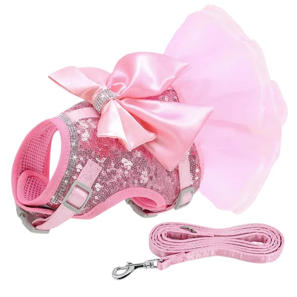 Fancy Dog Harness Dress with Leash Set Summer Puppy Girl Skirt Cat Apparel XS-L - Image 13