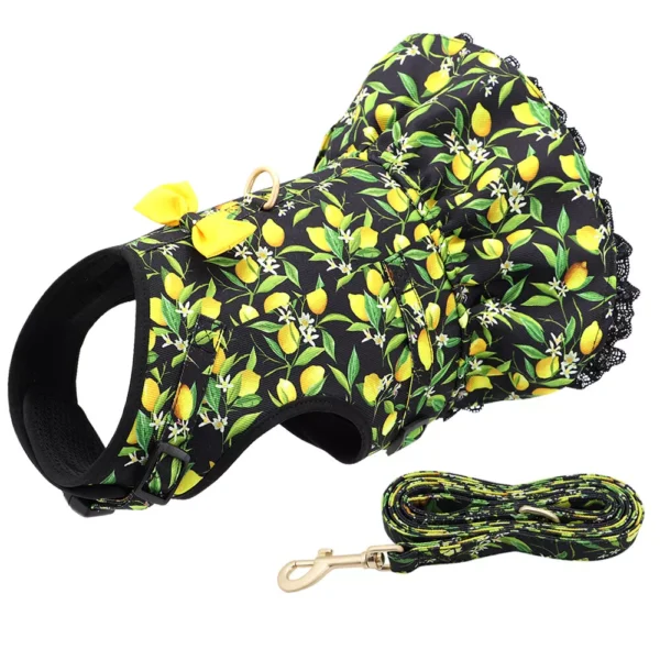 Fancy Dog Harness Dress with Leash Set Summer Puppy Girl Skirt Cat Apparel XS-L - Image 8
