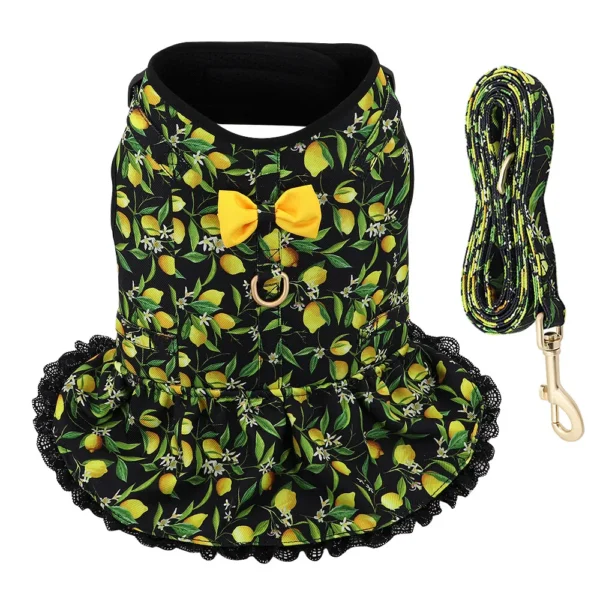 Fancy Dog Harness Dress with Leash Set Summer Puppy Girl Skirt Cat Apparel XS-L - Image 7
