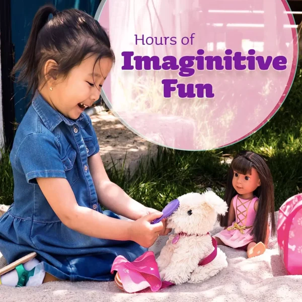 Toy Puppy for Kids, 9 Piece Play Dog Set, Dog Toy for Girls 3-6 Years Old, Inclu - Image 4